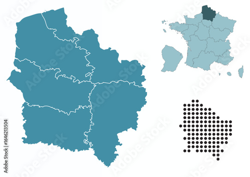 Photos Set maps of Hauts-de-France province
