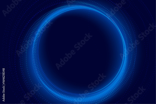 Glowing blue oval portal with sparkles on dark background