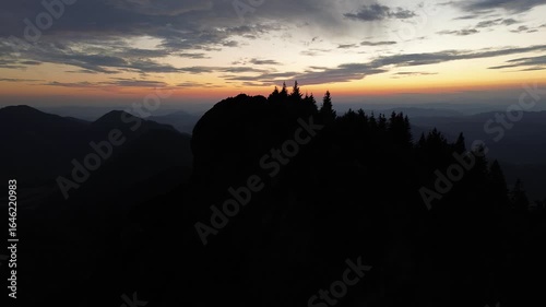 Mala Fatra, Rozsutec in the golden hour, aeria drone view