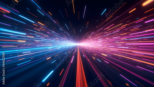 Colorful speed lines radiating outward, high resolution.
