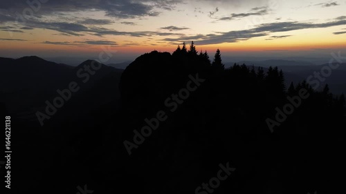 Mala Fatra, Rozsutec in the golden hour, aeria drone view