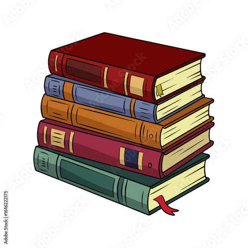 Artistic retro-style illustration of a stacked pile of vintage books symbolizing knowledge, education, learning, and timeless study resources
