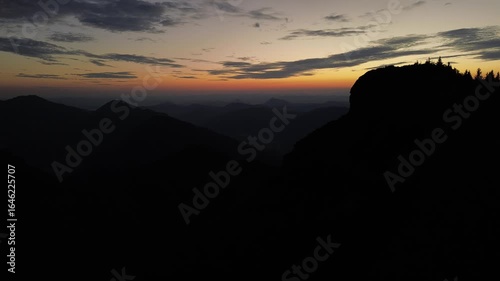 Mala Fatra, Rozsutec in the golden hour, aeria drone view