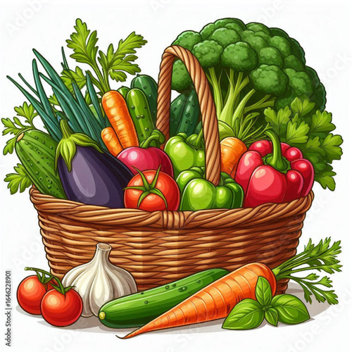 fresh organic vegetables in a basket