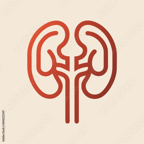 Human Kidneys Medical Line Icon