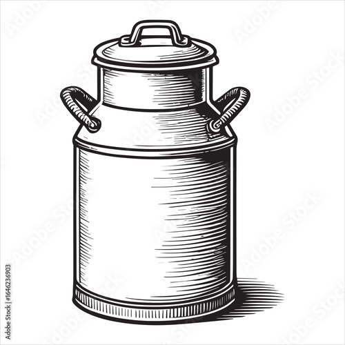Vintage milk can with handles and lid container vessel