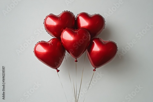 Heart-shaped Balloons in Vibrant Red Color for Celebration or Special Occasion