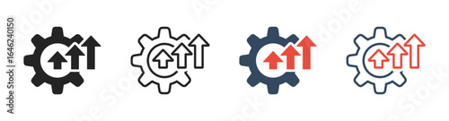Operational excellence vector icon illustrations.  Production growth signs