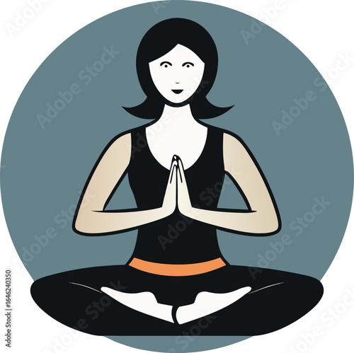 Elegant Yoga Logo Design Featuring a Meditating Woman Silhouette for Wellness Brands