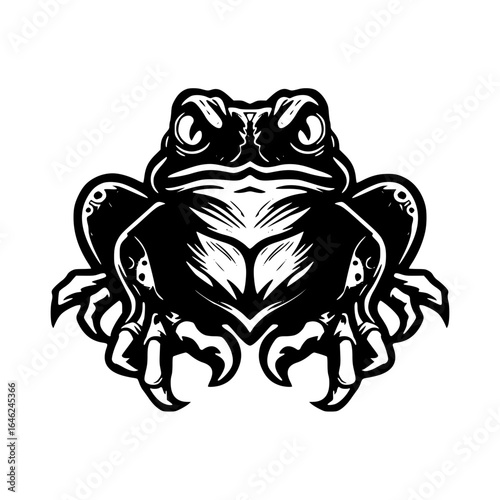 Scary frog illustration isolated on white background