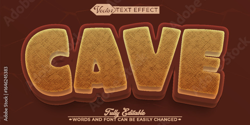  Cave Primitive Stone Age Vector Fully Editable Smart Object Text Effect