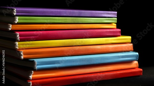 Wallpaper Mural Stack of colorful books arranged in a neat pile. Torontodigital.ca
