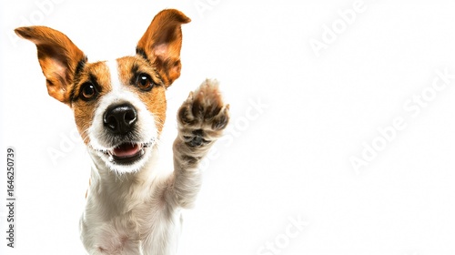 Happy Dog Offering High-Five Gesture