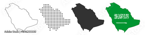 Saudi Arabia map flag icons desert islam sword arabic on transparent background