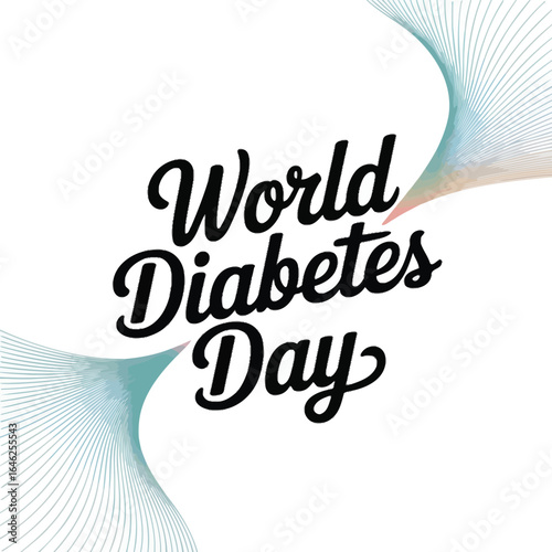 World Diabetes Day with abstract flowing lines on white background diabetes awareness