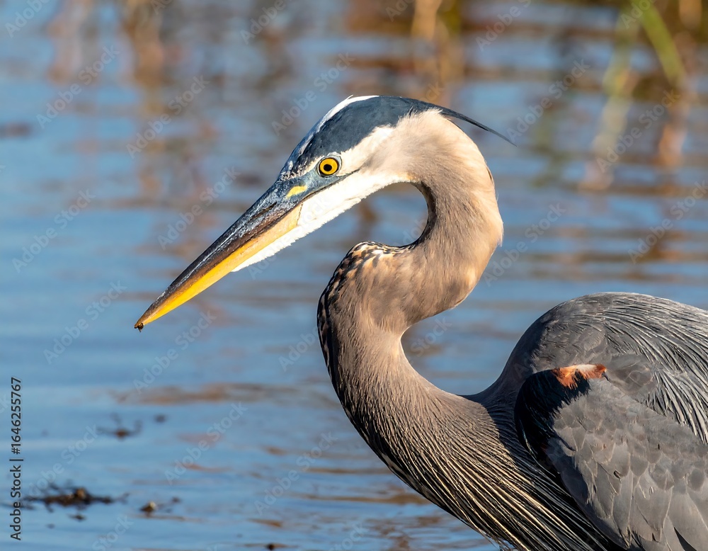 Fototapeta premium Heron profile near water