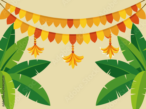 Janmashtami Festival Background with Marigold Flowers