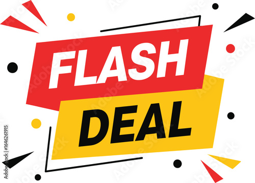 Vector art of flash deal isolated on white background