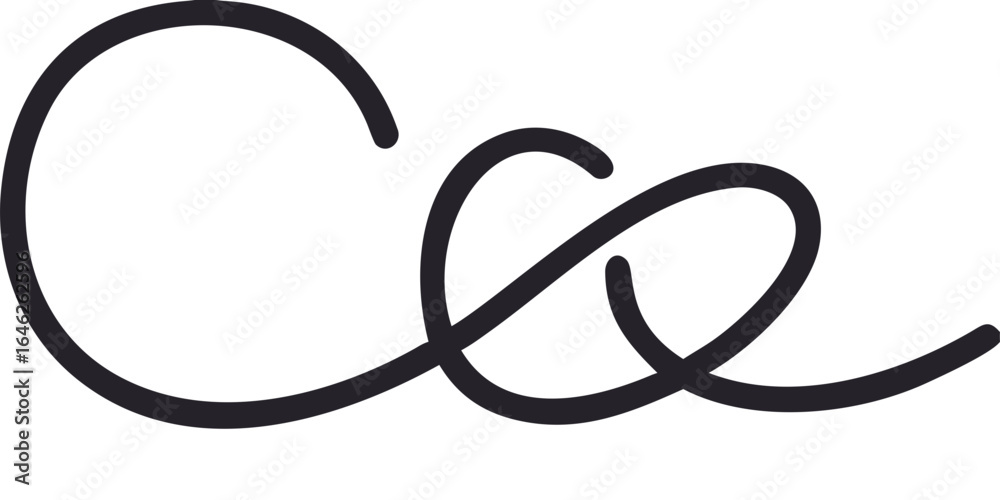 Obraz premium Elegant cursive letter c and e monogram