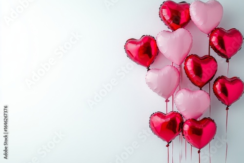 Heart-shaped Balloons Create a Romantic Atmosphere in a Pink-Themed Room Duri...