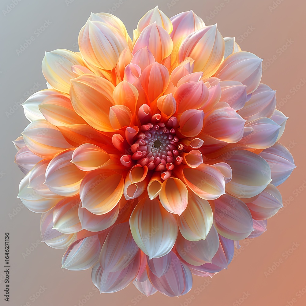 Fototapeta premium Stunning chrysanthemum bloom in radiant warm colors high resolution picture