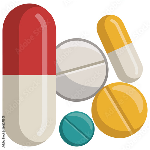 Pharmaceutical tablet vector graphic isolated plain