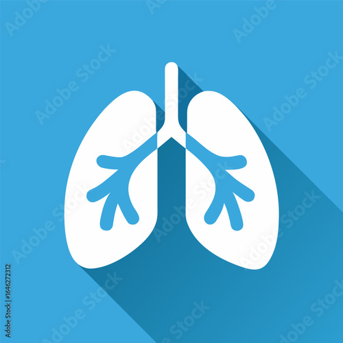 Lungs Flat Design Medical Icon
