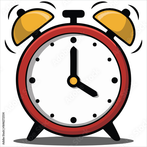 Wake up timer flat vector graphic isolated