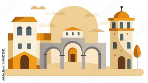 Minimalist Old Town Square Arches Historic Urban Architecture Design