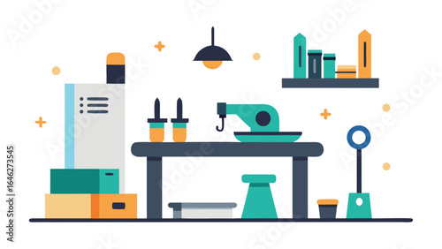 Minimalist Workshop with Tools and Bench for Creative Craft Projects