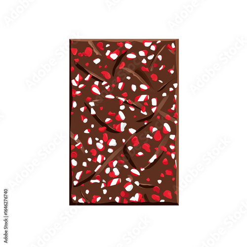 Wallpaper Mural Top view rectangular dark chocolate peppermint bark with crushed candy cane Torontodigital.ca