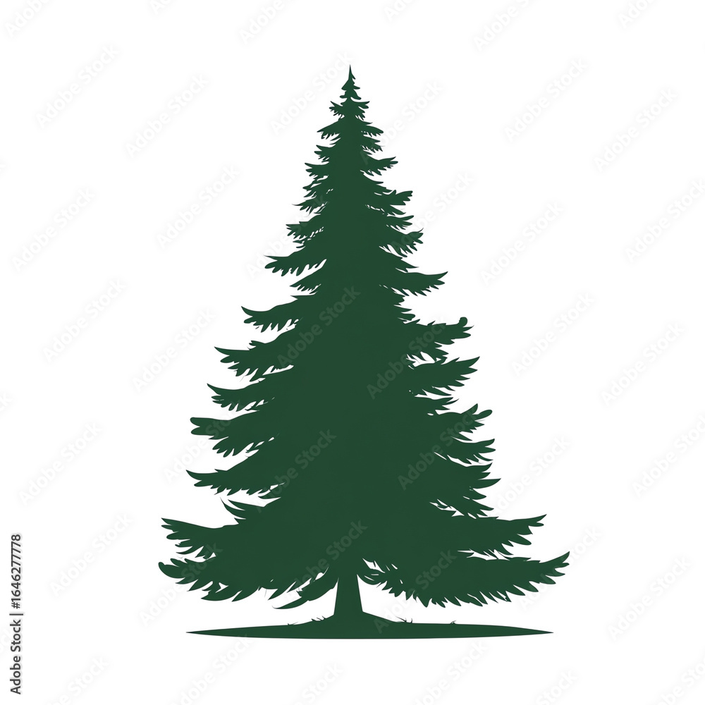 Obraz premium Snow-tipped evergreen fir with ground snow, isolated on transparent background