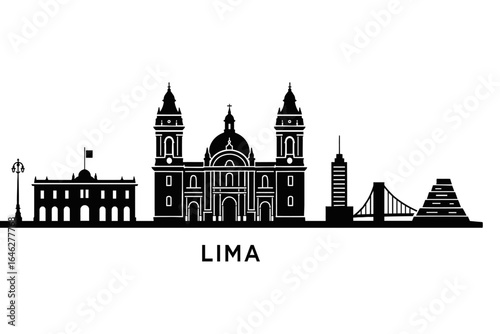 skyline silhouette of Lima