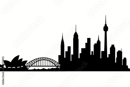 skyline silhouette of Sydney