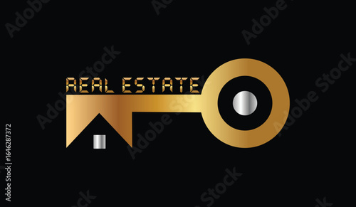 Photos Vector Golden key combination Logo Design