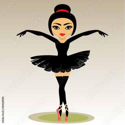 graceful ballerina with elongated limbs and high-impact leotard – elegant vector for dance studios, theater programs, and performing arts marketing