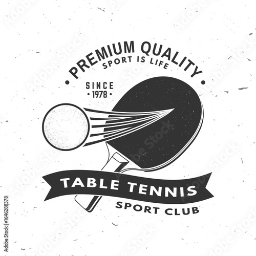 Table tennis badge, emblem. Vector. For table tennis logotype templates and badges. Place to promote health and friendship