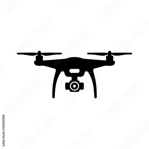 Drone silhouette illustration aerial vehicle for photography and videography innovative technology for modern applications flying technology design