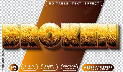  Broken Shattered Damage Vector Fully Editable Smart Object Text Effect