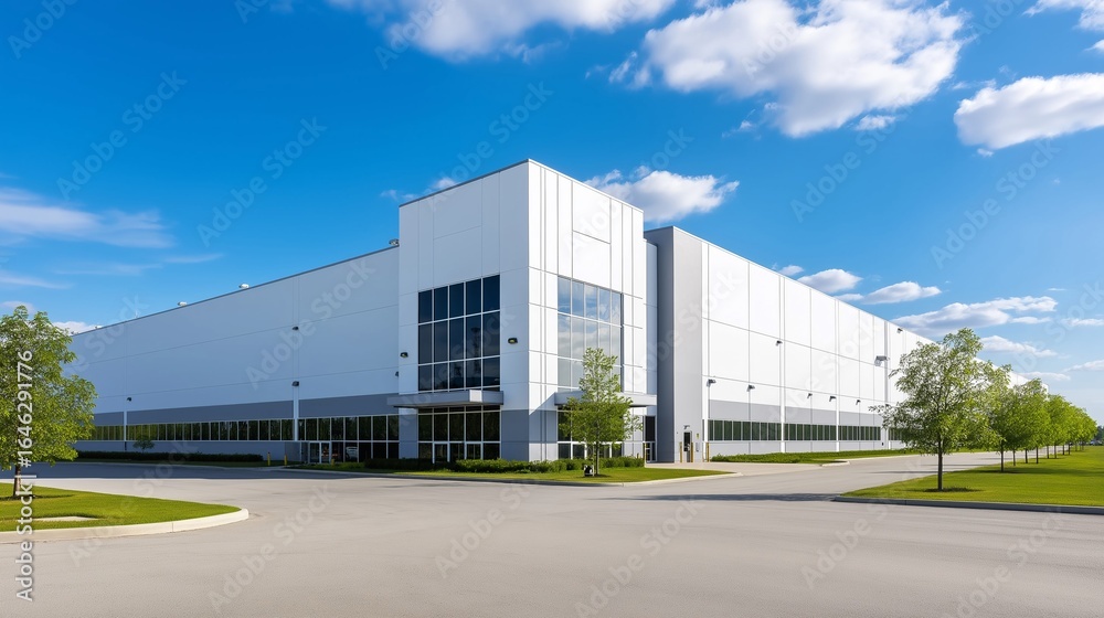 custom made wallpaper toronto digitalModern industrial warehouse building. An ideal image for logistics, distribution, or real estate marketing.