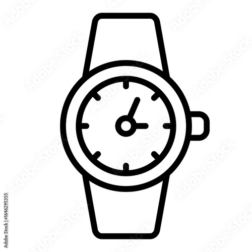 wristwatch outline icon representing wearable timekeeping device on wrist