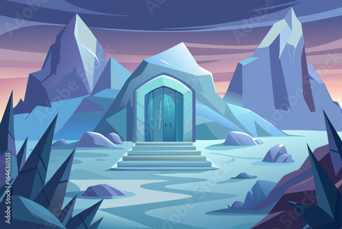 Smooth Gradient Vector of a Metal Ice Cave Entrance