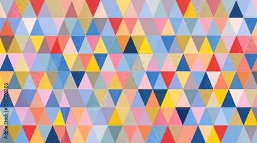 Wallpaper Mural Colorful geometric pattern of vibrant triangles arranged in a mosaic Torontodigital.ca