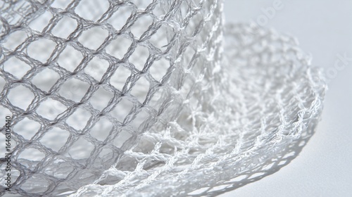 Elegant White Netted Hat on White Background for Fashion Photography