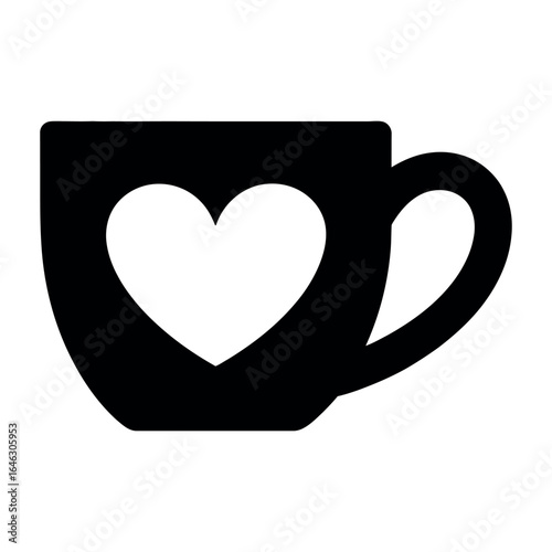 Black coffee cup with symbol