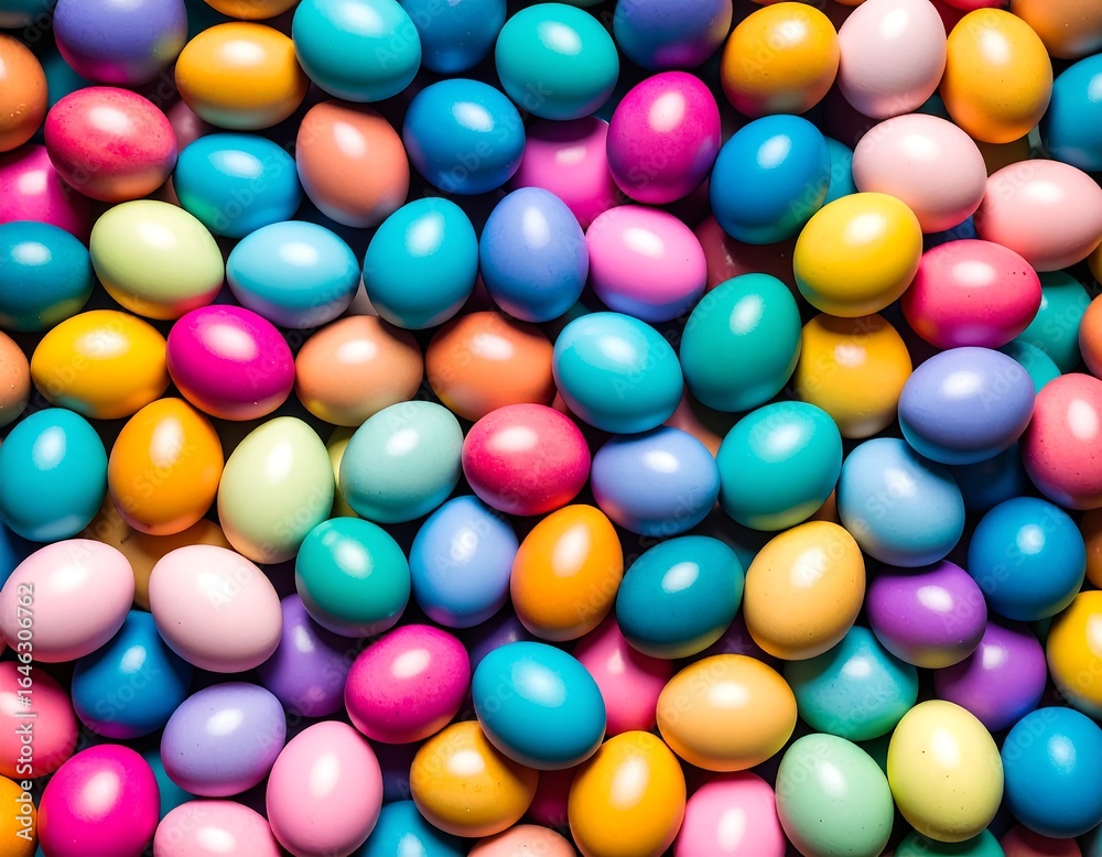 Fototapeta premium Colorful Easter eggs in a vibrant pile