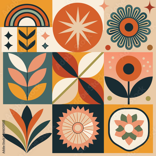 Seamless vintage floral pattern with blossoms and leaves, perfect for textile and wallpaper design