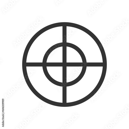 Minimalist flat vector icon of a target with crosshairs