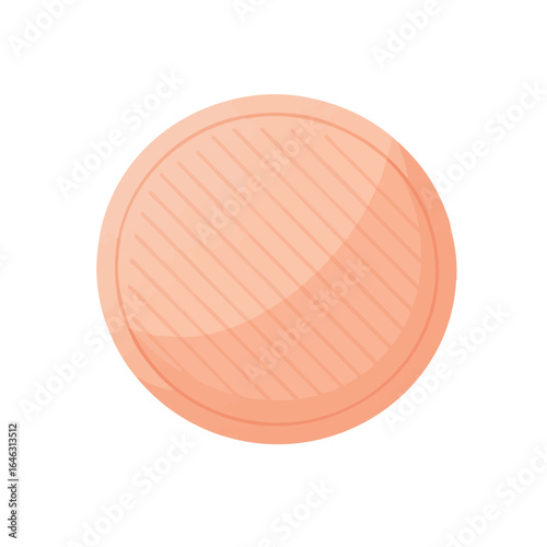 Vector illustration of makeup remover pad on white background, beauty product