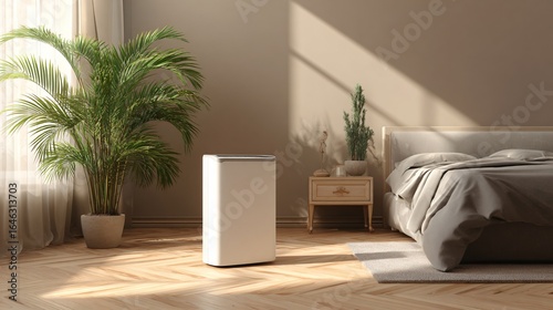 Sleek White Air Purifier Dehumidifier for Modern Designs